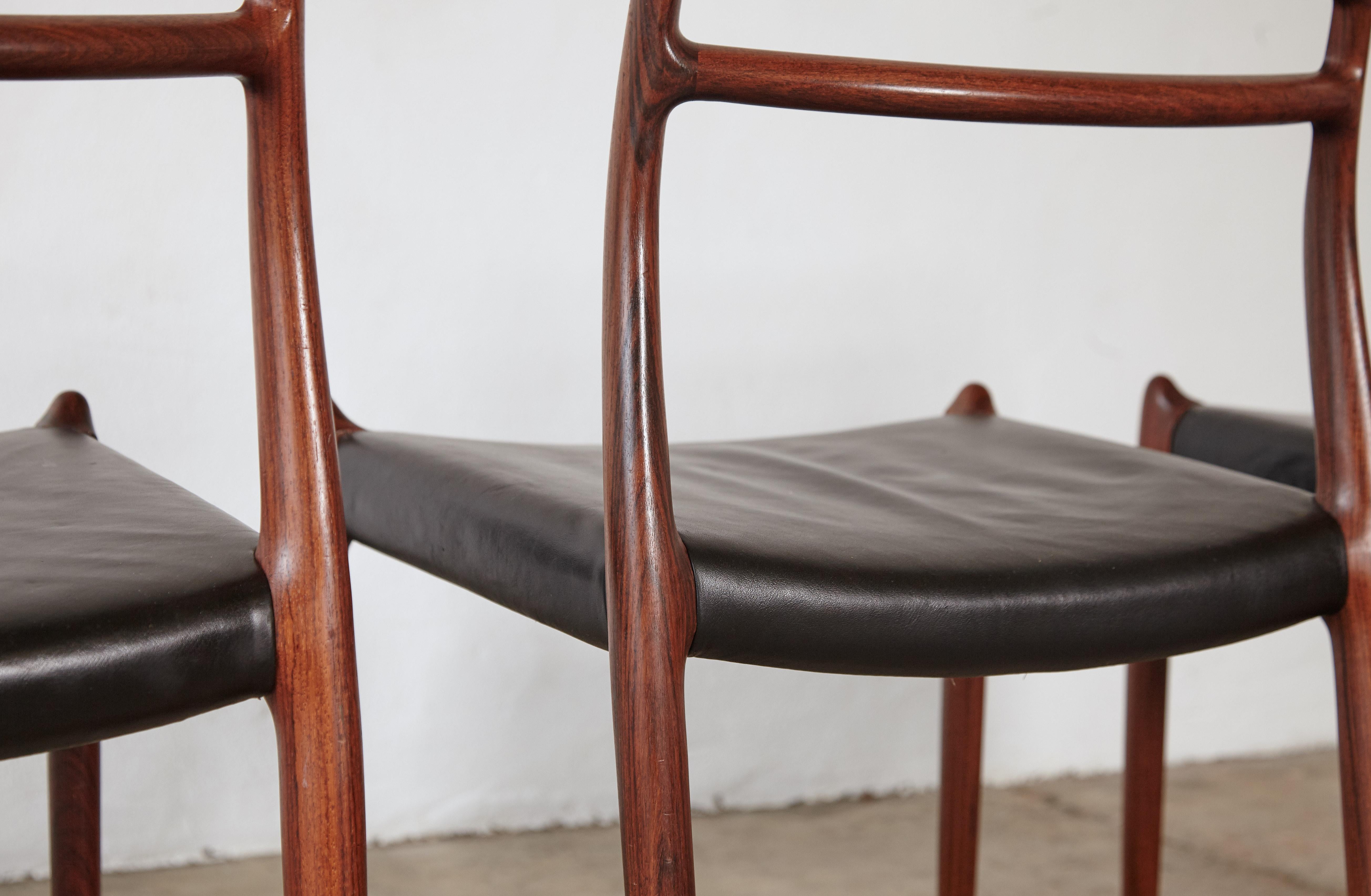 Set of Four Model 78 Rosewood Chairs by Niels O. Møller (Moller), Denmark, 1960s 3
