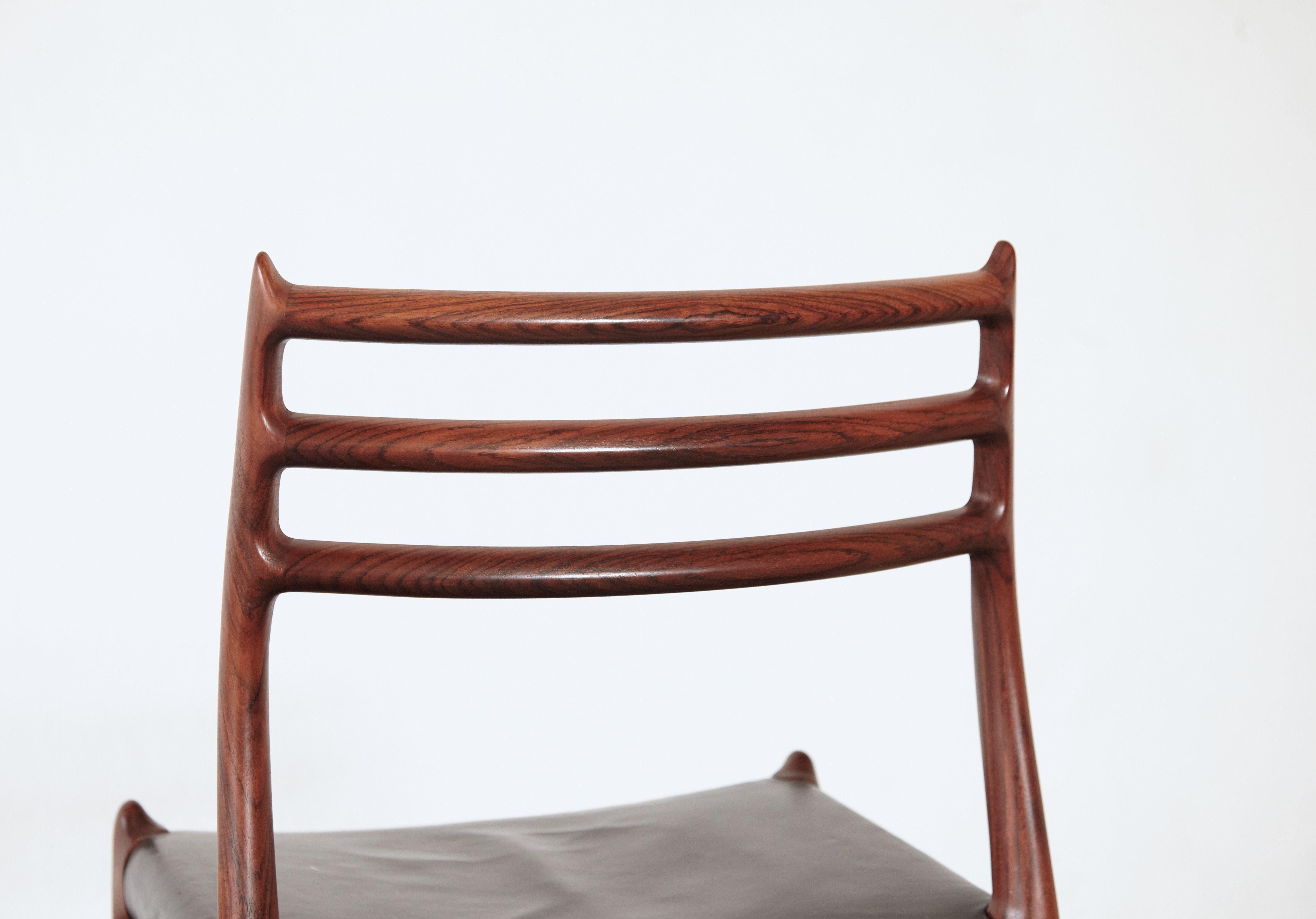 Set of Four Model 78 Rosewood Chairs by Niels O. Møller (Moller), Denmark, 1960s 4