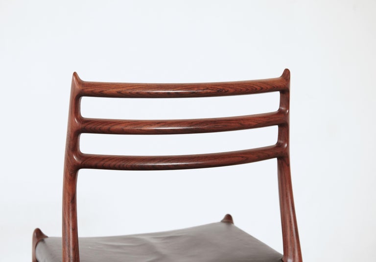 Set of Four Model 78 Rosewood Chairs by Niels O. Møller (Moller), Denmark, 1960s For Sale 4