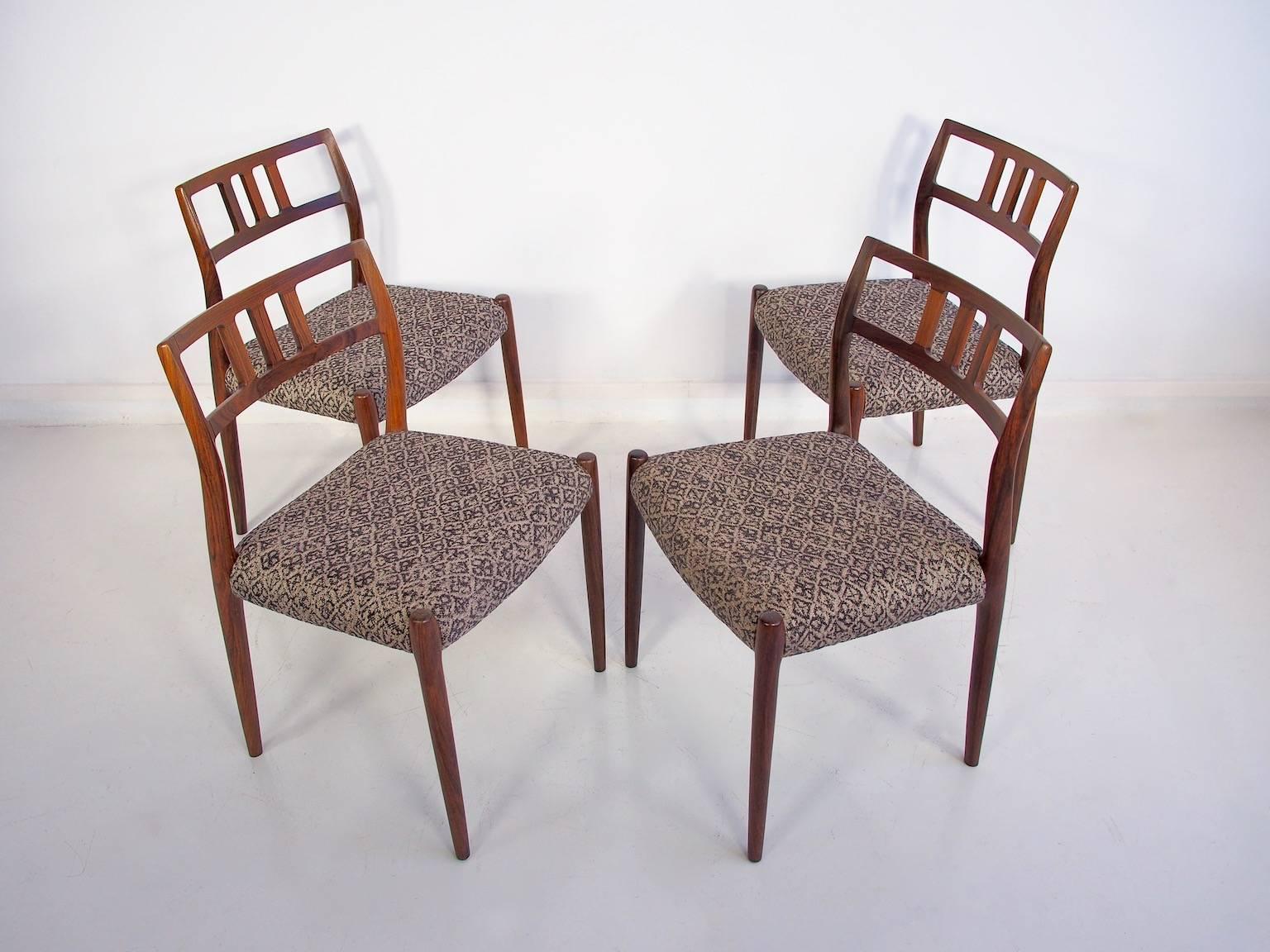 Danish Set of Four Model 79 Chairs by Niels Otto Moller
