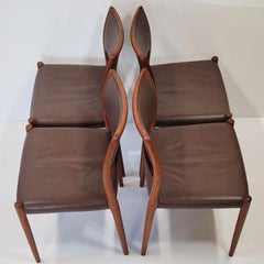 Set of Four Model 80 Teak Dining Chairs by Niels Otto Møller