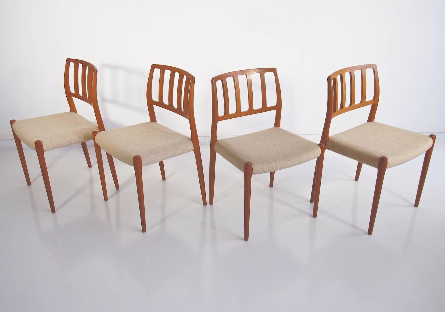 Danish Set of Four Model 83 Niels Otto Møller Teak Chairs