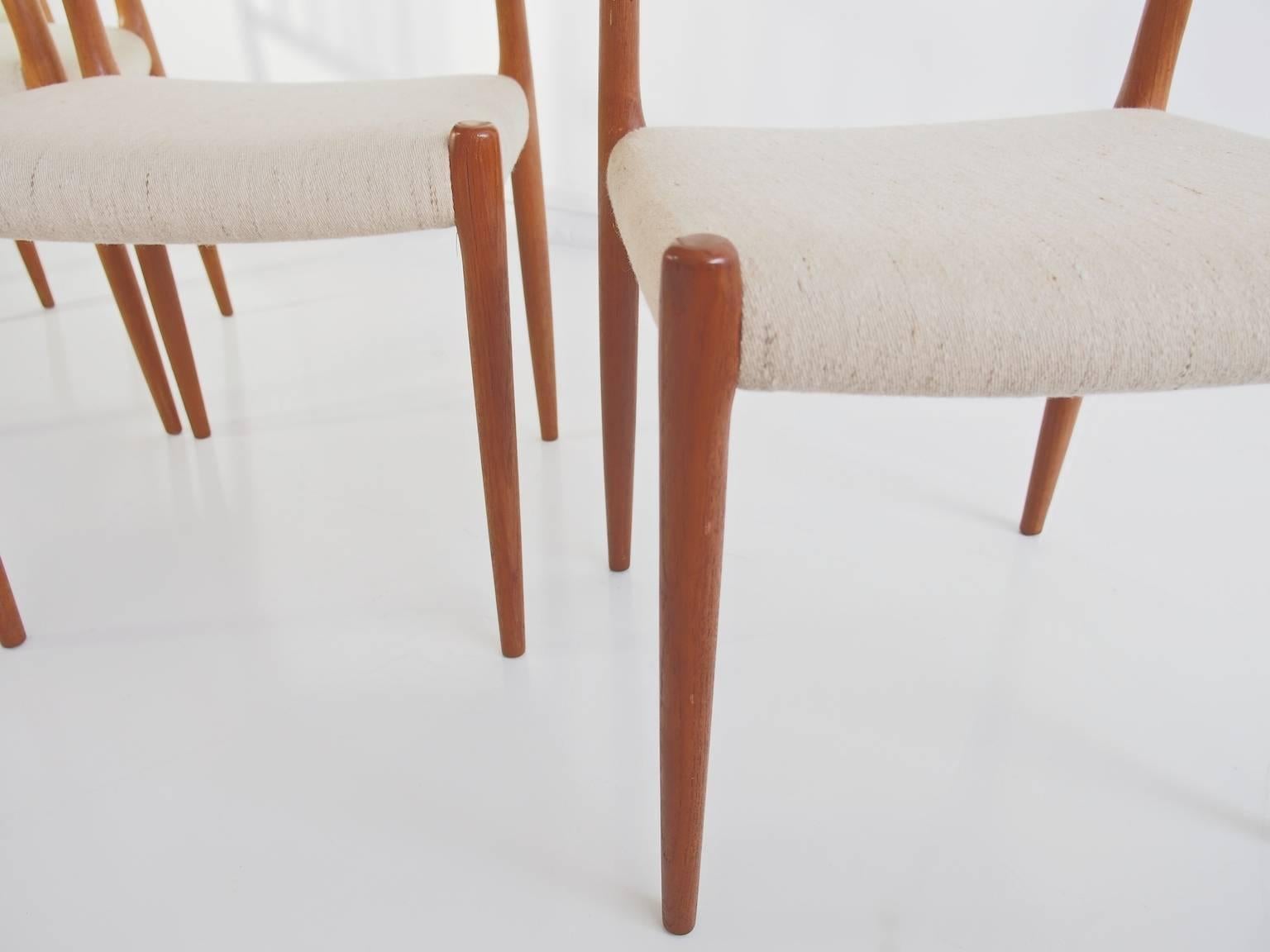 20th Century Set of Four Model 83 Niels Otto Møller Teak Chairs