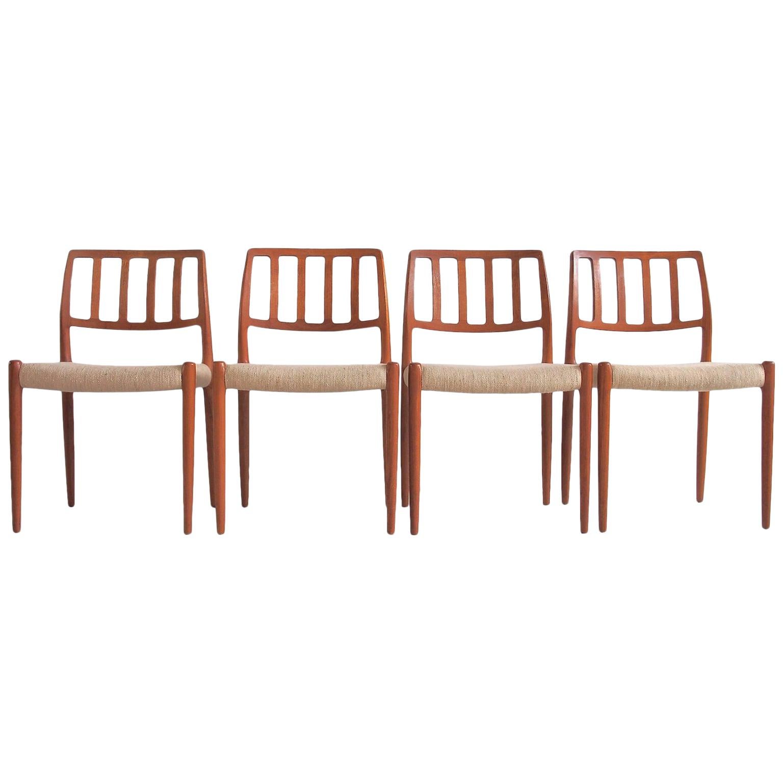 Set of Four Model 83 Niels Otto Møller Teak Chairs