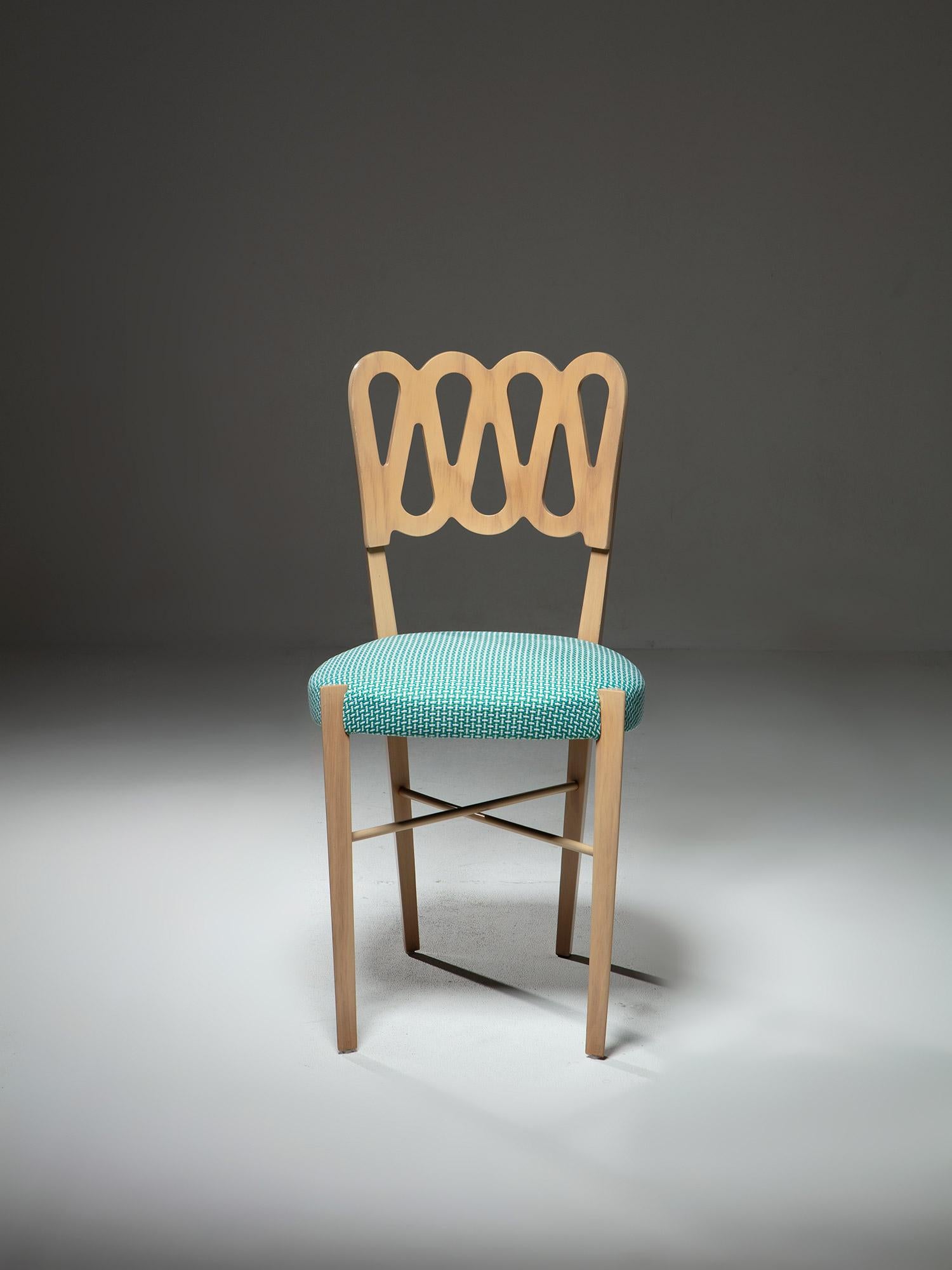Wood Set of Four Model 969 Chairs by Gio Ponti for Montina, Italy, 1970s