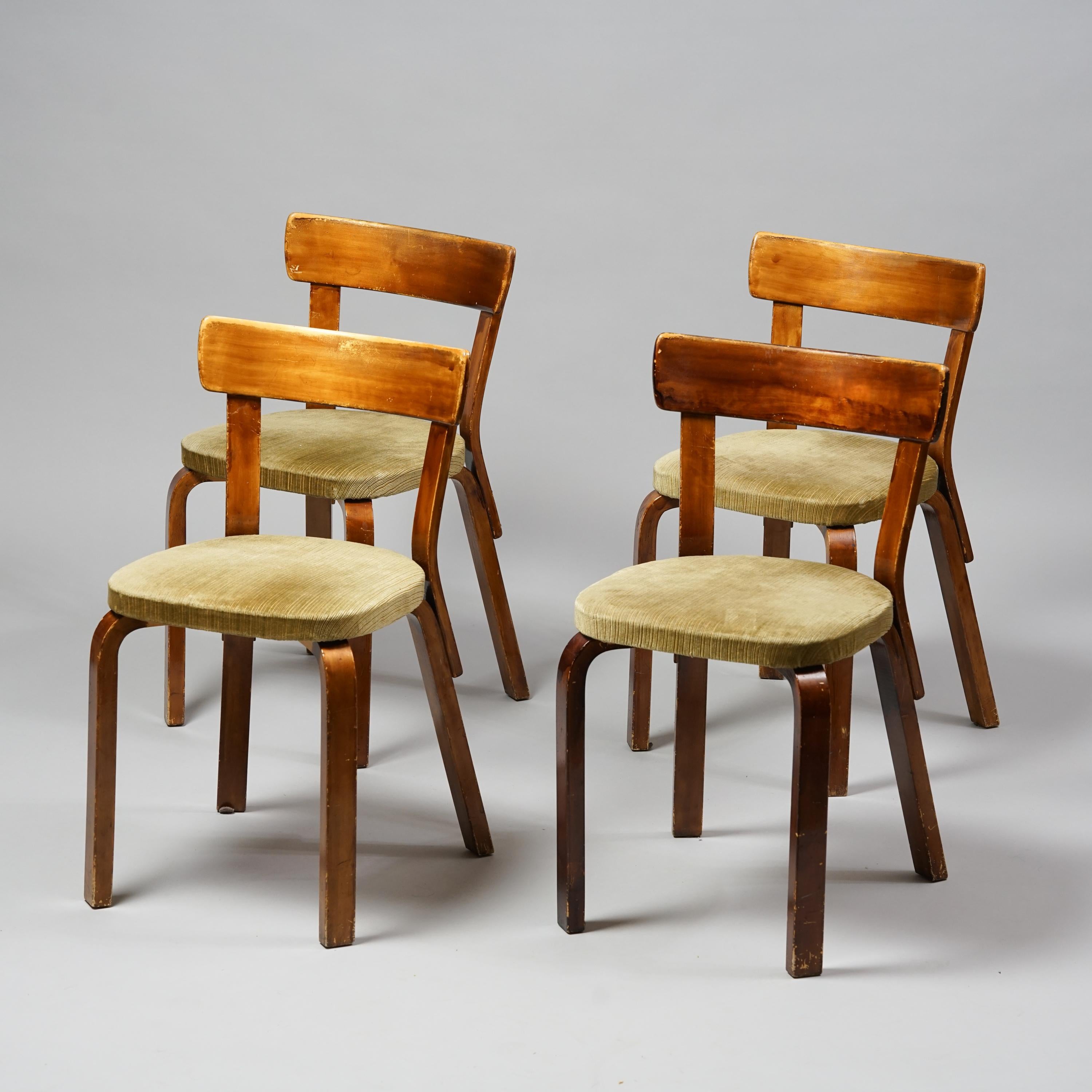 Finnish Set of Four Model Aalto 69 Chairs by Alvar Aalto, 1930s
