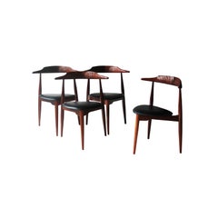 Set of Four Model Chairs "Heart FH-4103" designed by Hans J. Wegner, Denmark