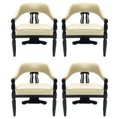 Set of Four Modern Asian-Inspired Dining Chairs