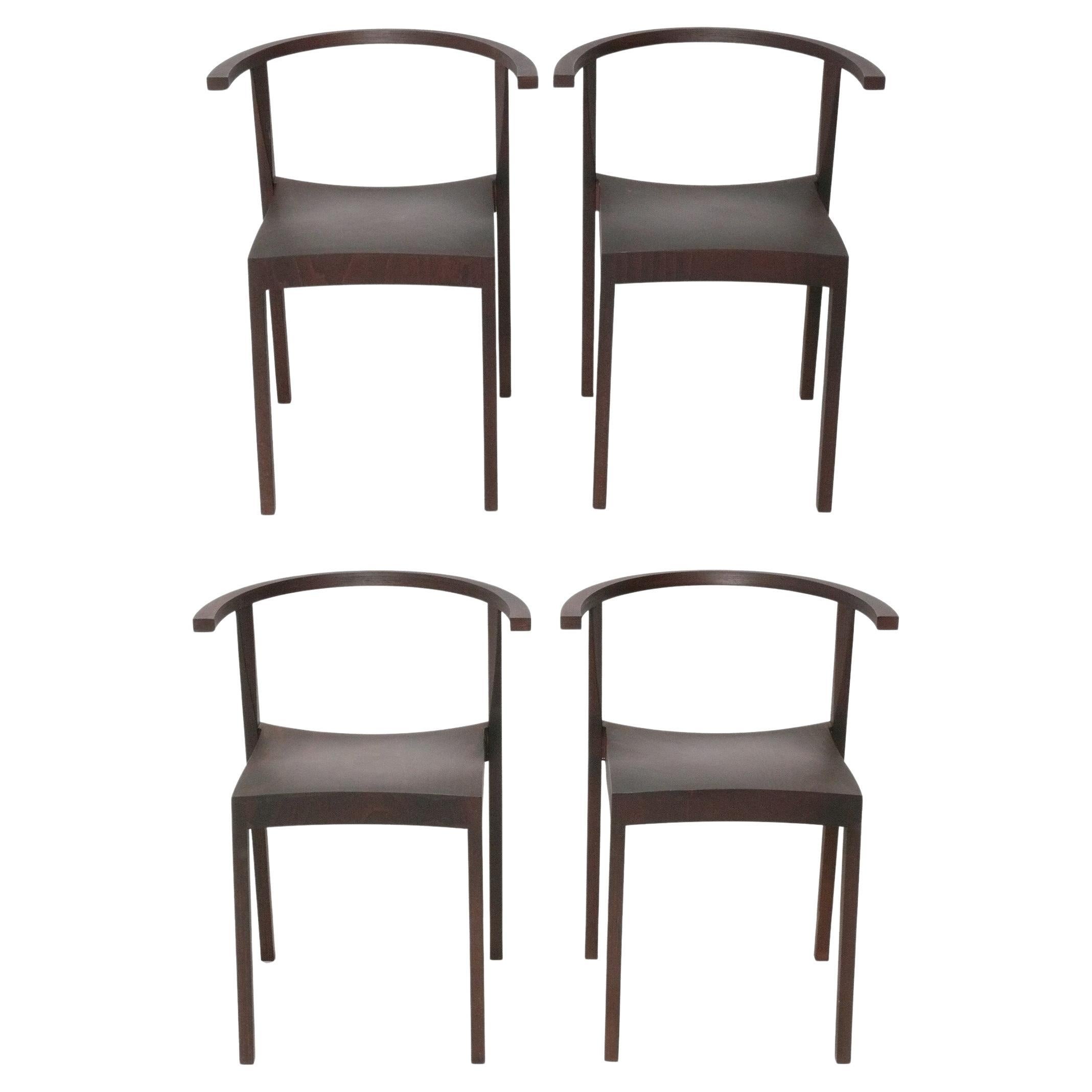 Set of Four Modern Dining Chairs by Makoto Hashimoto For Sale