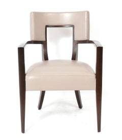 Set of Four Modern Leather Dining Chairs attributed to Thomas Pheasant for Baker