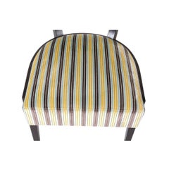 Set of Four Modern Mahogany Framed Slipper Chairs With Striped Upholstery