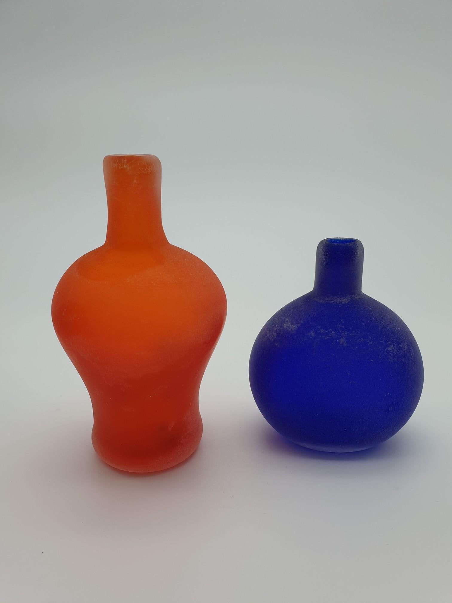 Late 20th Century Set of Four Modern Small Murano Glass Vases in 