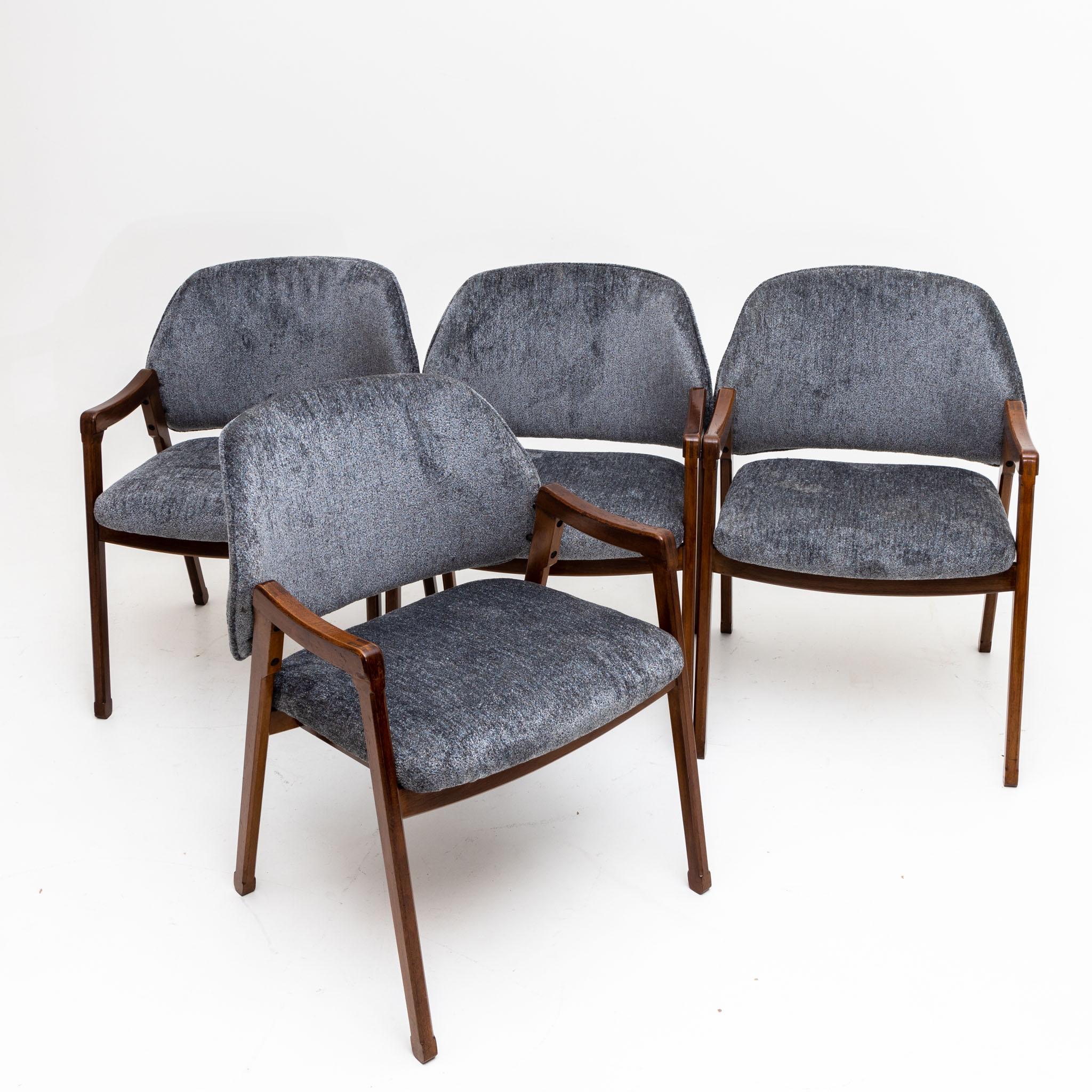 Set of Four Modernist Armchairs by Ico Parisi For Sale 2