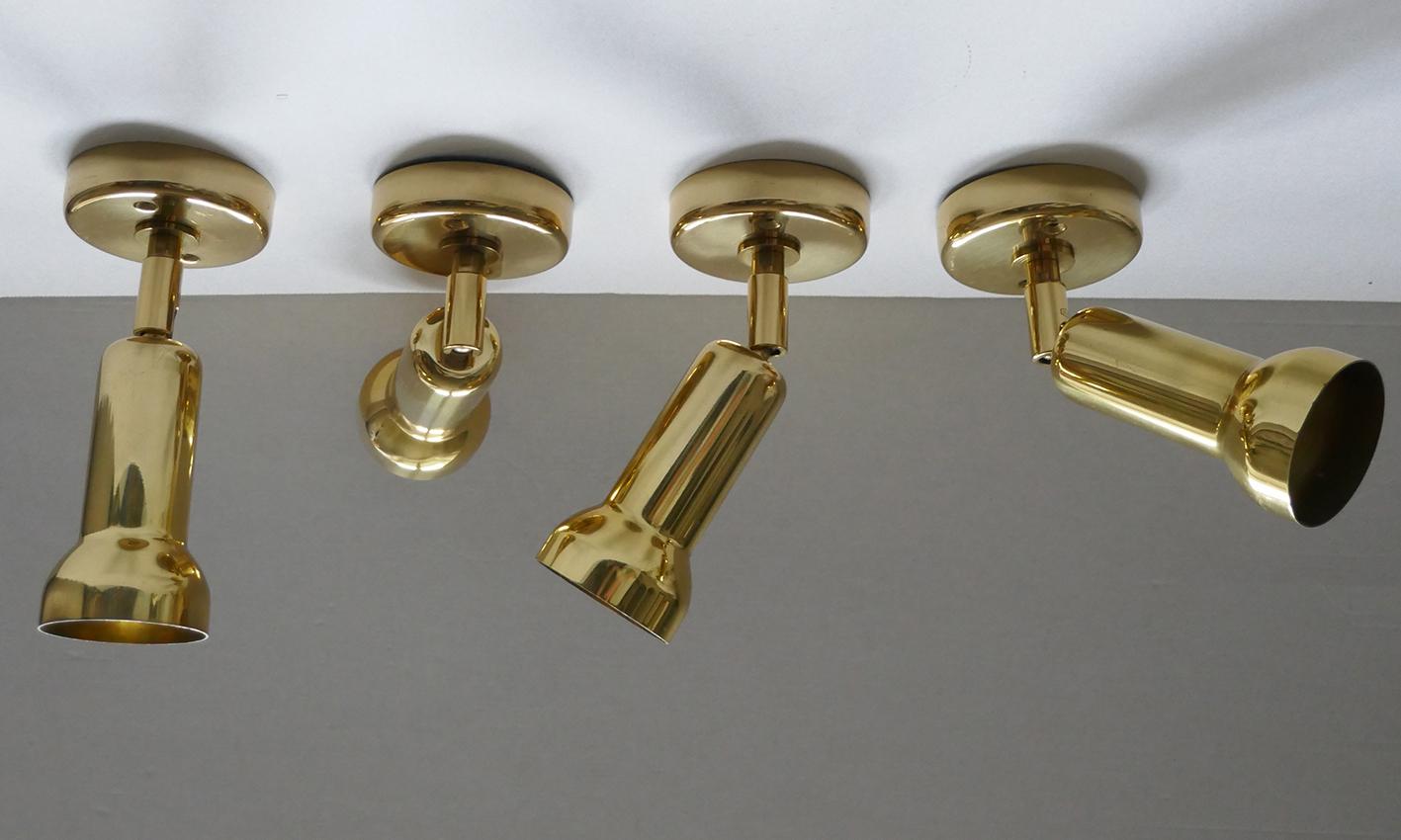Mid-Century Modern Set of Four Modernist Ceiling or Wall Lights Sconces, Germany, 1960s