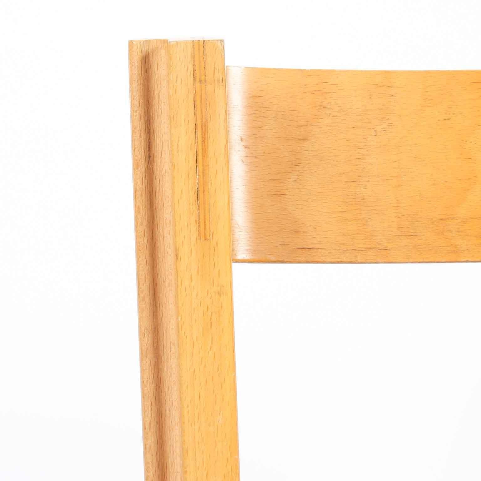 Mid-20th Century Set of Four Modernist English 1960s Bent Ply and Beech Chairs For Sale