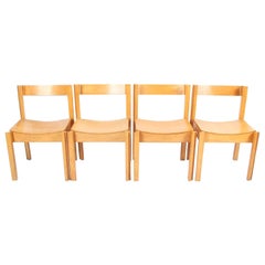 Set of Four Modernist English 1960s Bent Ply and Beech Chairs