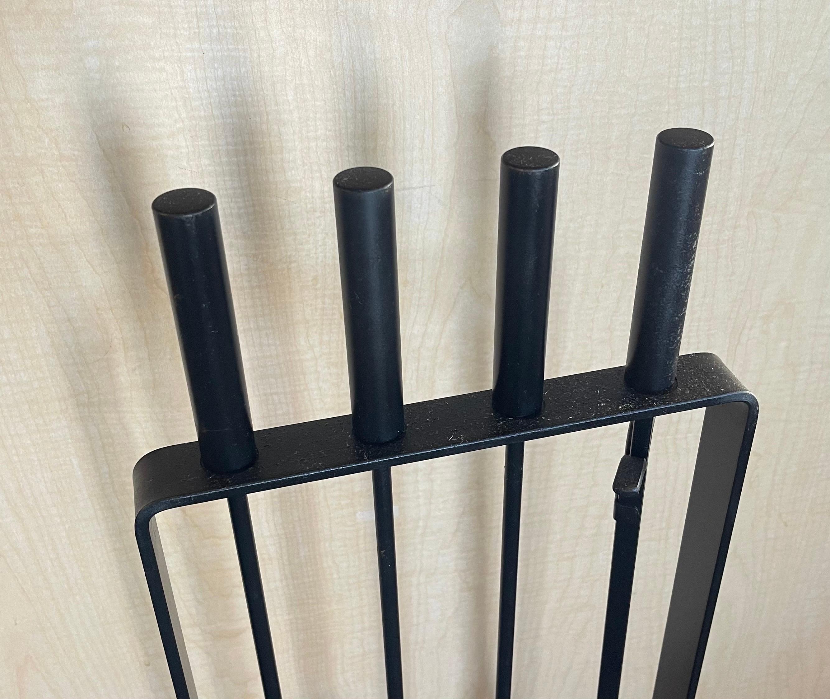 Iron Set of Four Modernist Fireplace Tools by Pilgrim Manufacturing