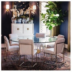 Set of Four Modernist Milo Baughman Style Game or Dining Chairs