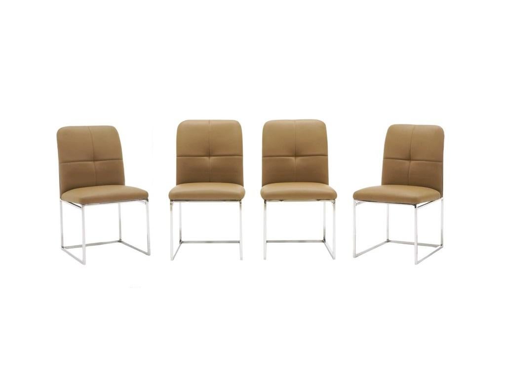 American Set of Four Modernist Milo Baughman Style Game or Dining Chairs  For Sale