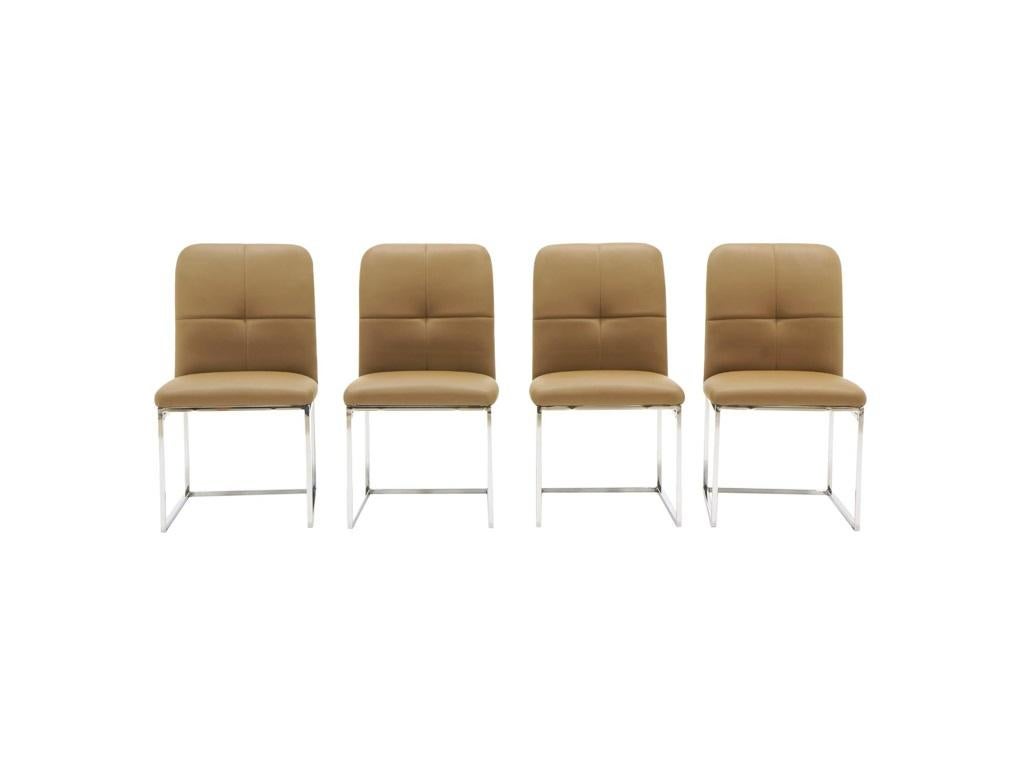 Set of Four Modernist Milo Baughman Style Game or Dining Chairs  In Good Condition For Sale In Dallas, TX