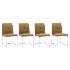 Set of Four Modernist Milo Baughman Style Game or Dining Chairs 