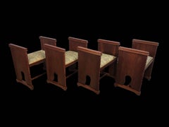 Set of Four Modernist Rectangular Upholstered Window Benches with Arms