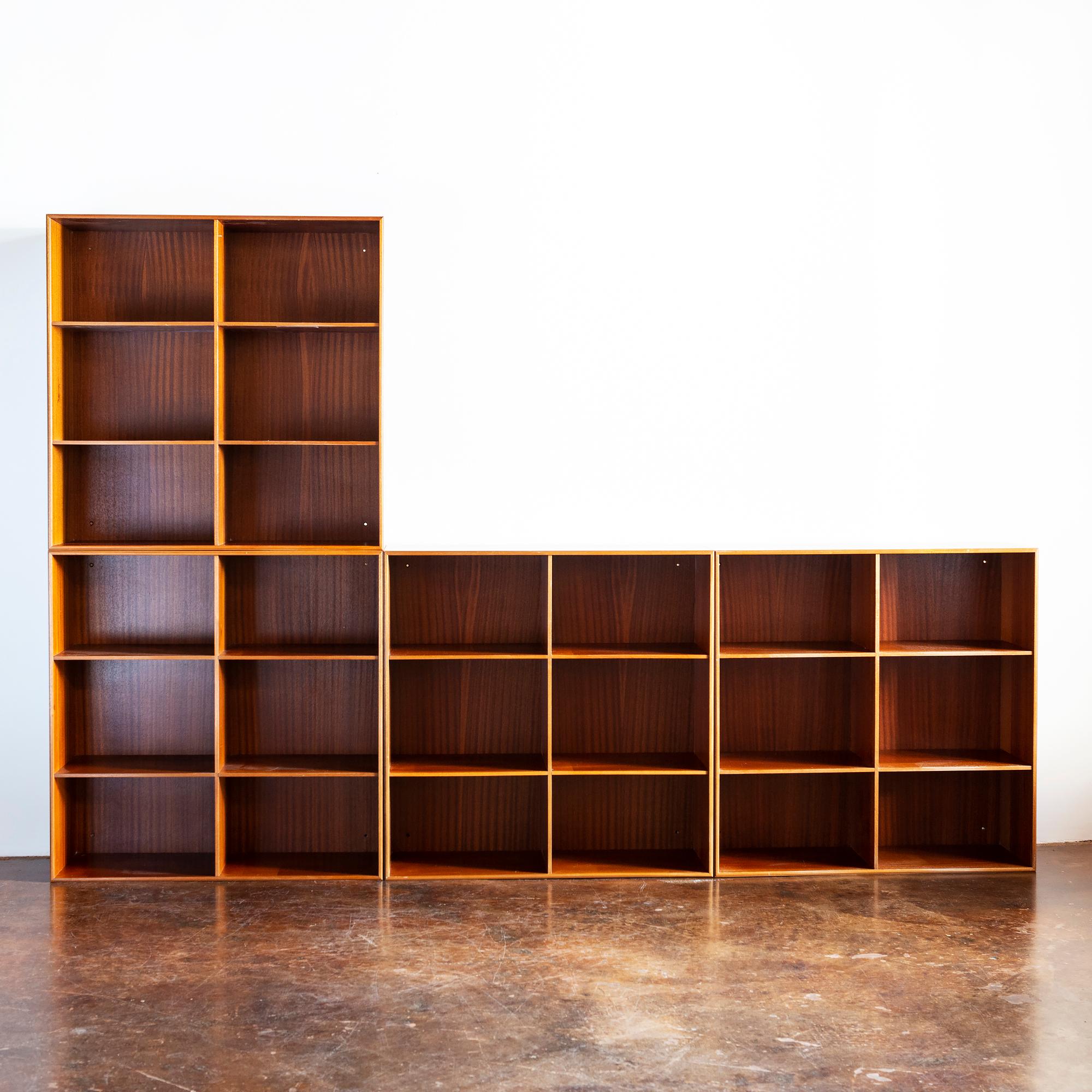 Danish Set of Four Mogens Koch Bookcases in Solid Mahogany for Rud. Rasmussen, Denmark