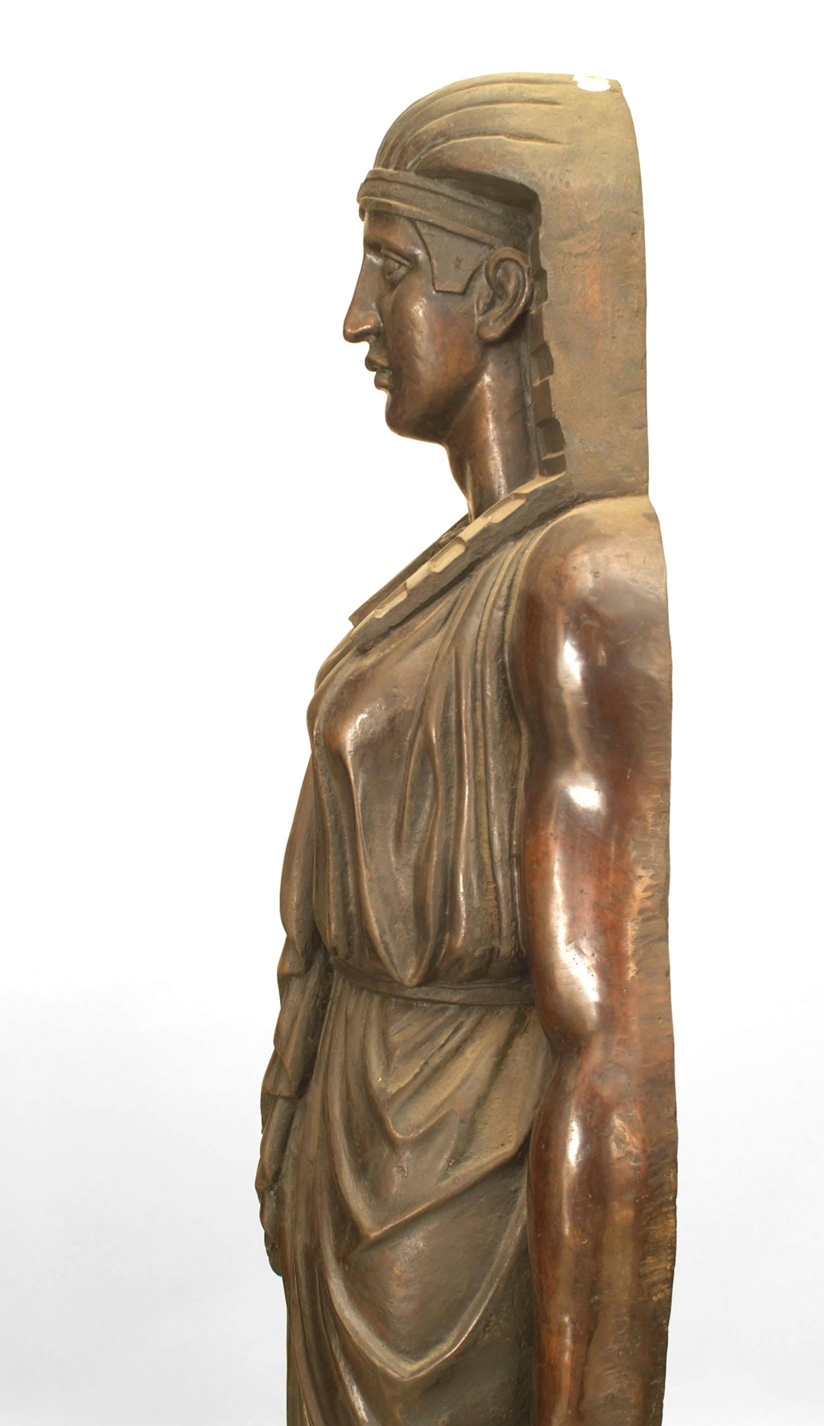 19th Century Set of Monumental Bronze Egyptian Figures For Sale