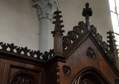 Set of Four Monumental Neo-Gothic Confessionals in Oak