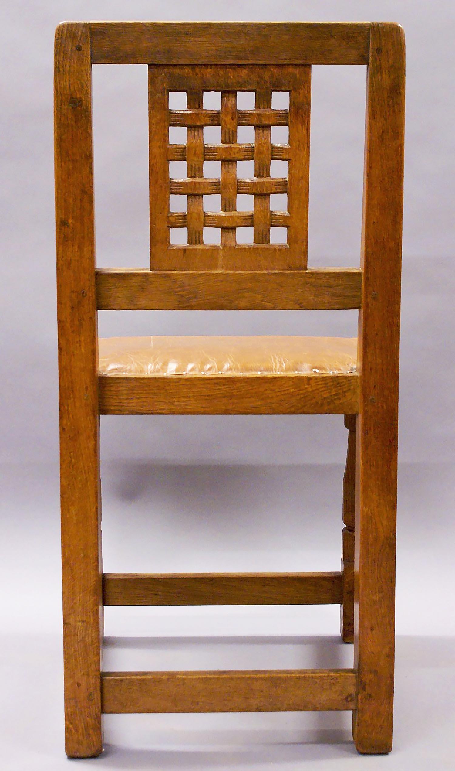20th Century Set of Four “Mouseman” Side Chairs