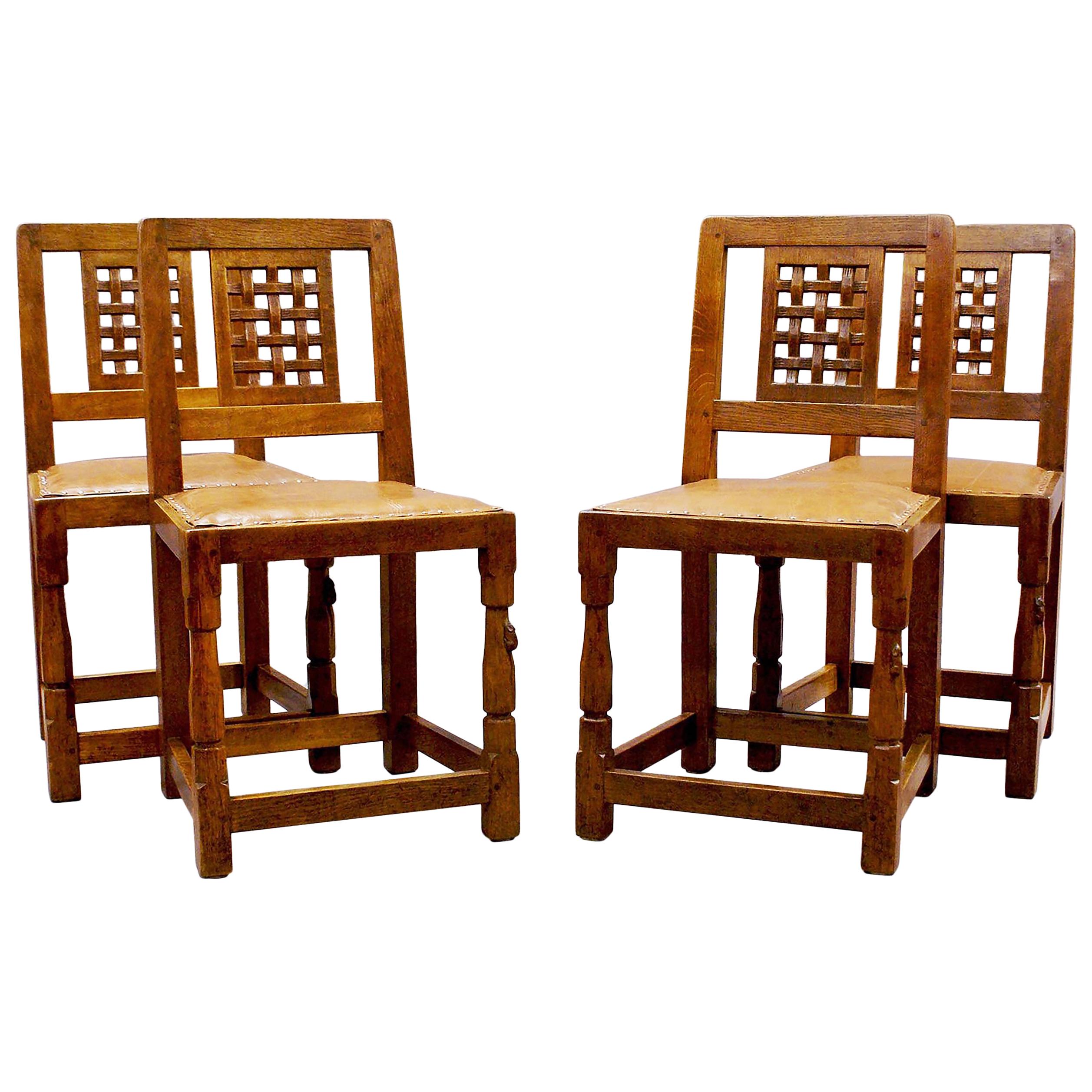 Set of Four “Mouseman” Side Chairs