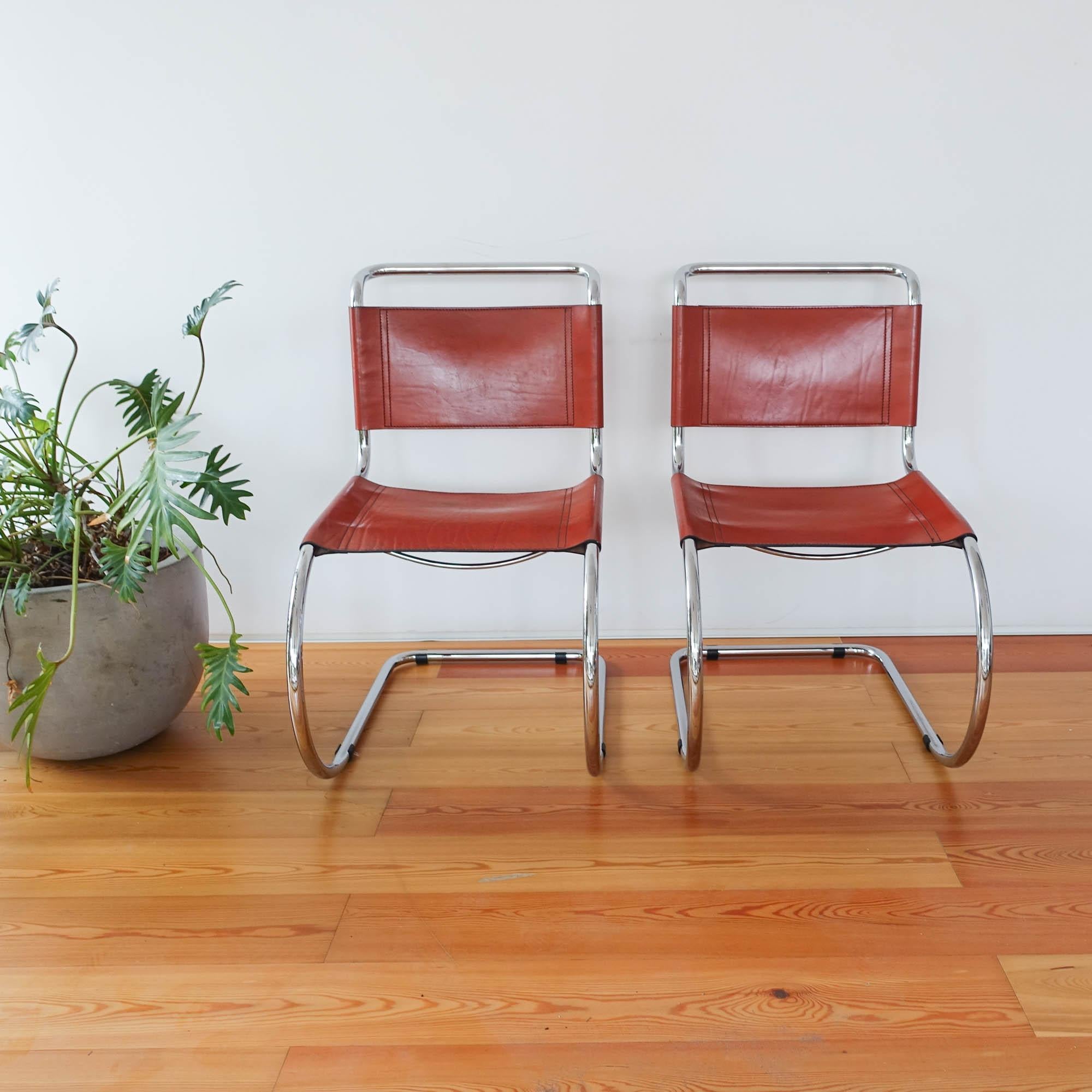 Mid-Century Modern Set of Four Mr10 Chairs by Mies Van Der Rohe, 1970s
