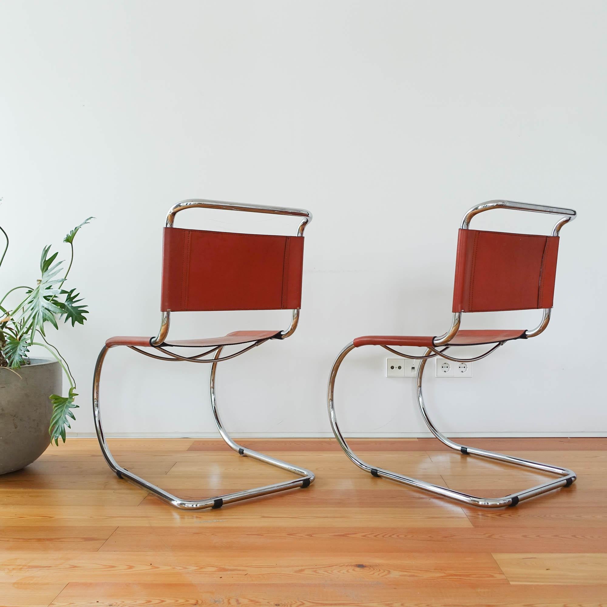 Late 20th Century Set of Four Mr10 Chairs by Mies Van Der Rohe, 1970s