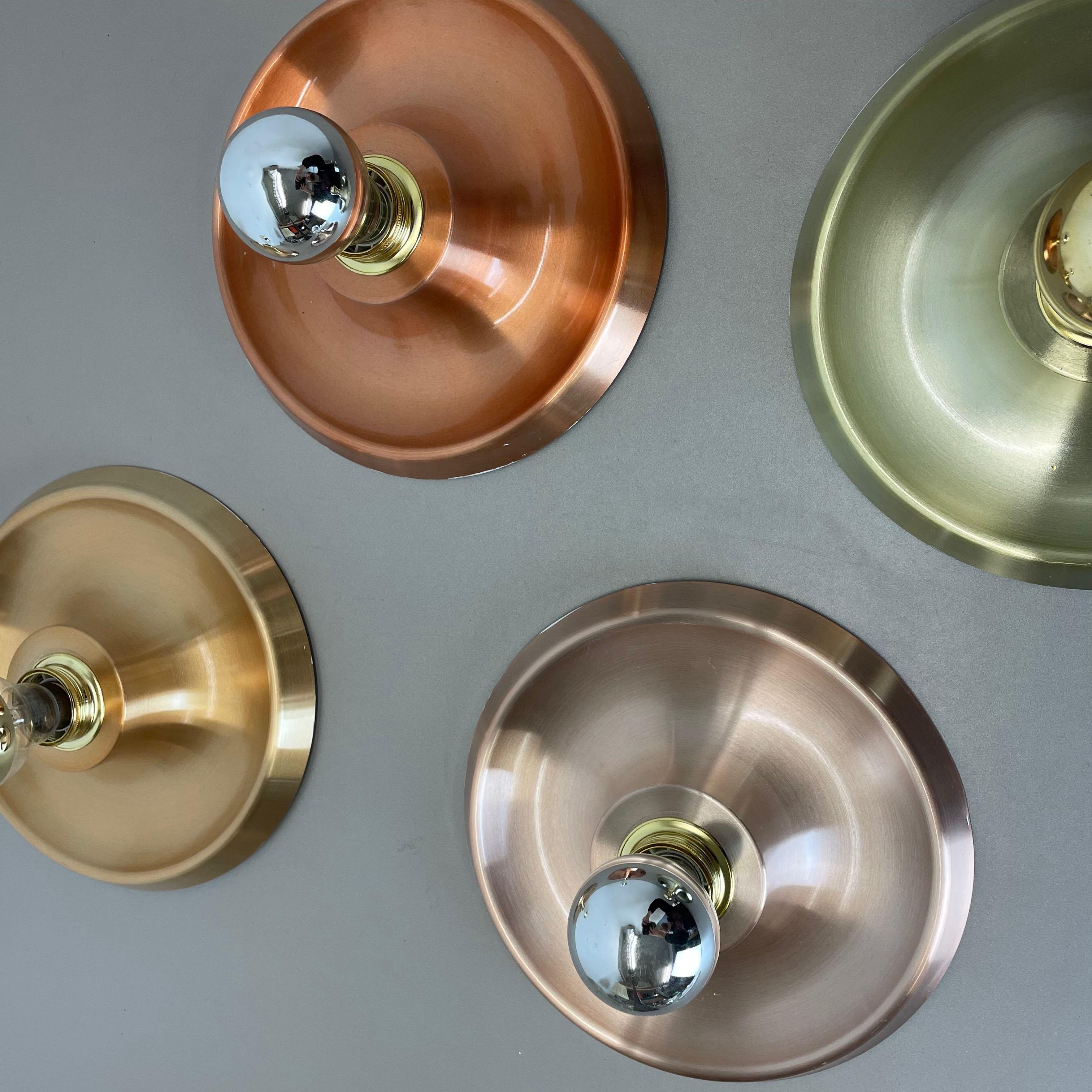Set of Four Multicolor Charlotte Perriand Style Disc Wall Lights, Germany 1960s For Sale 10