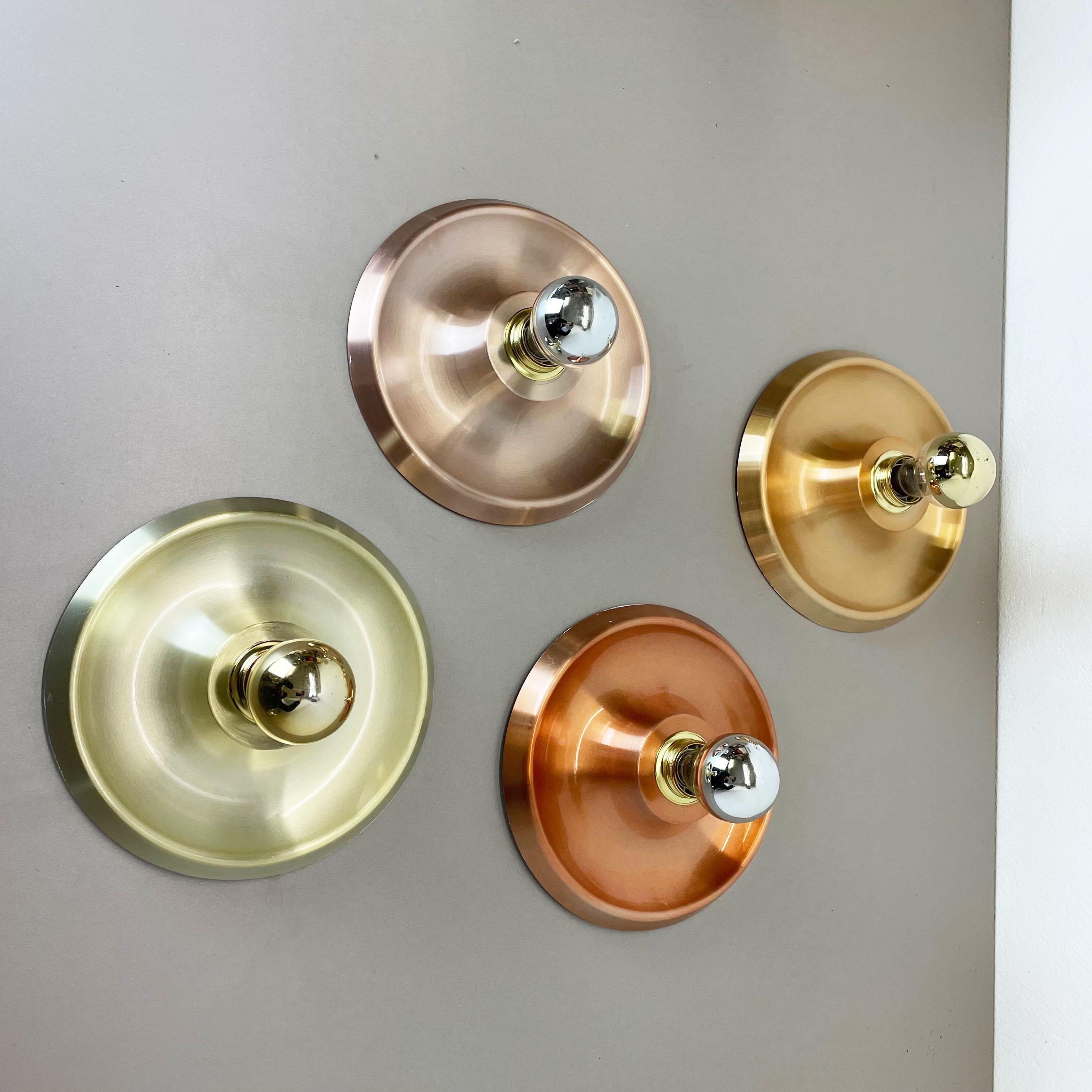 Mid-Century Modern Set of Four Multicolor Charlotte Perriand Style Disc Wall Lights, Germany 1960s For Sale