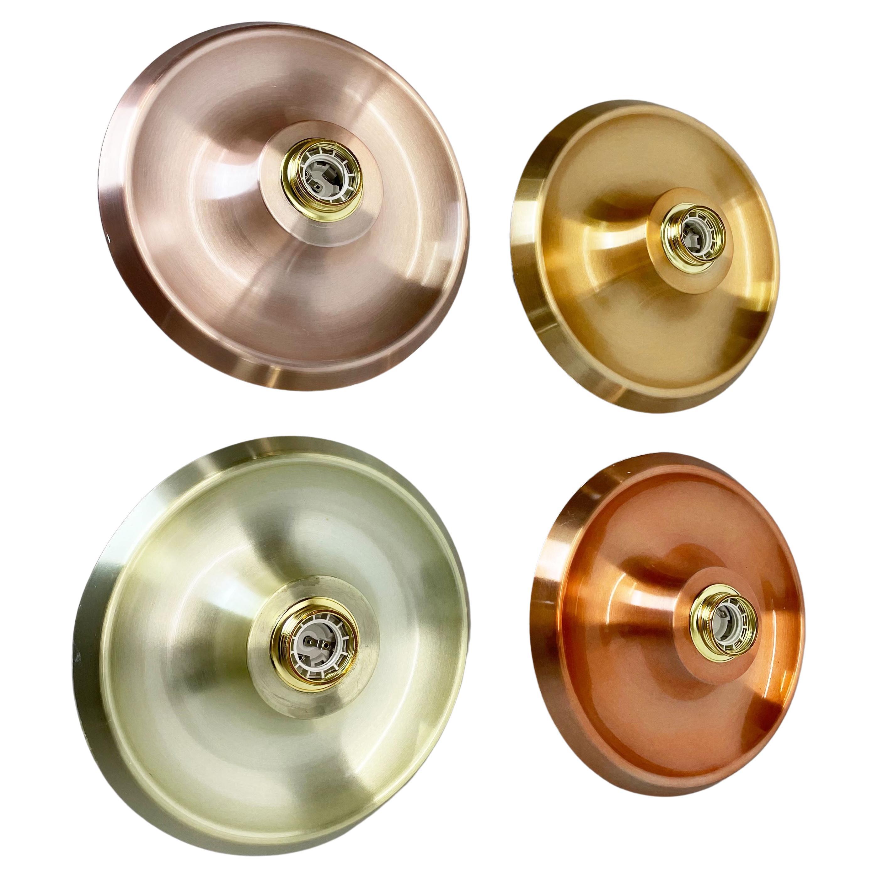 Set of Four Multicolor Charlotte Perriand Style Disc Wall Lights, Germany 1960s