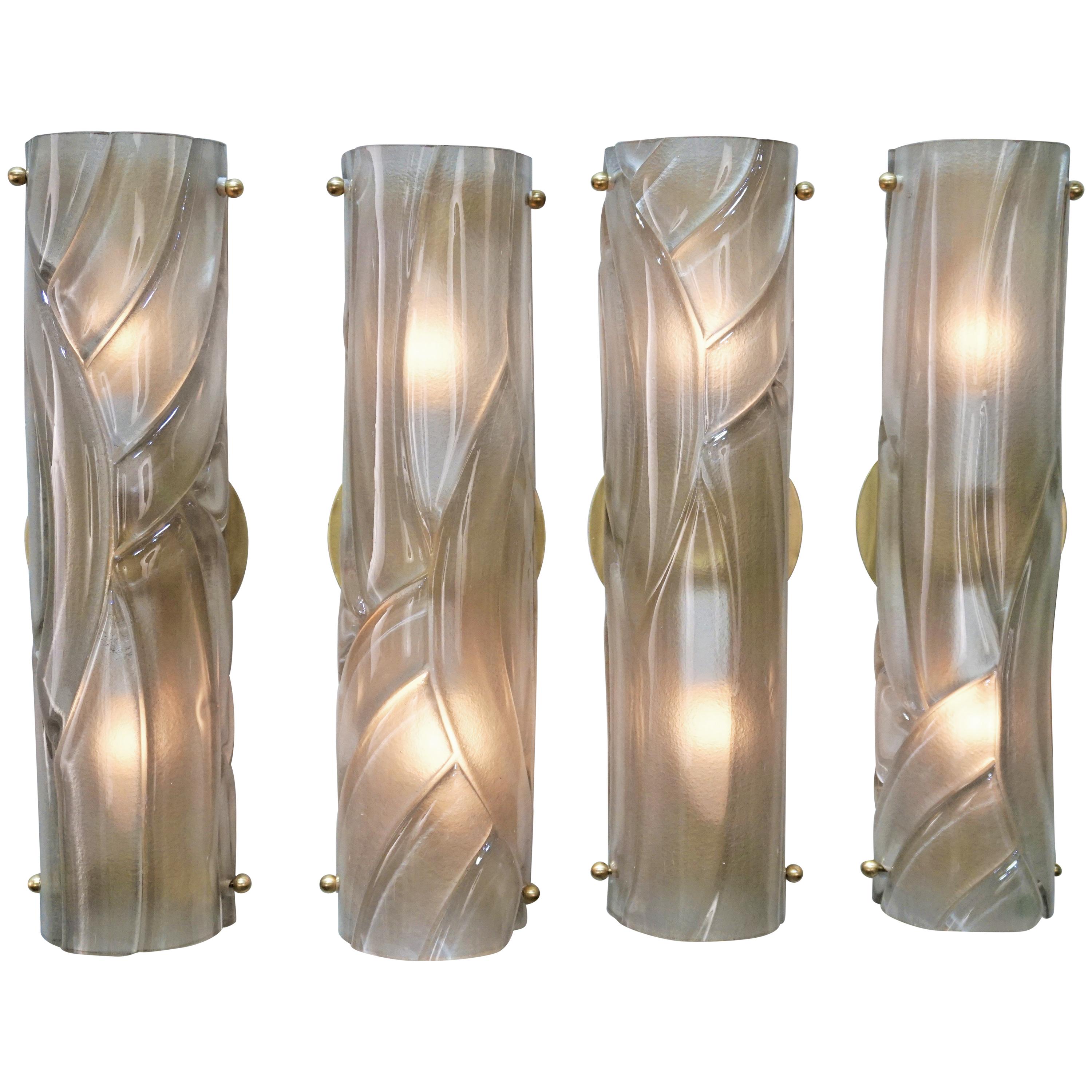 Set of Four Murano Blown Glass Wall Sconces