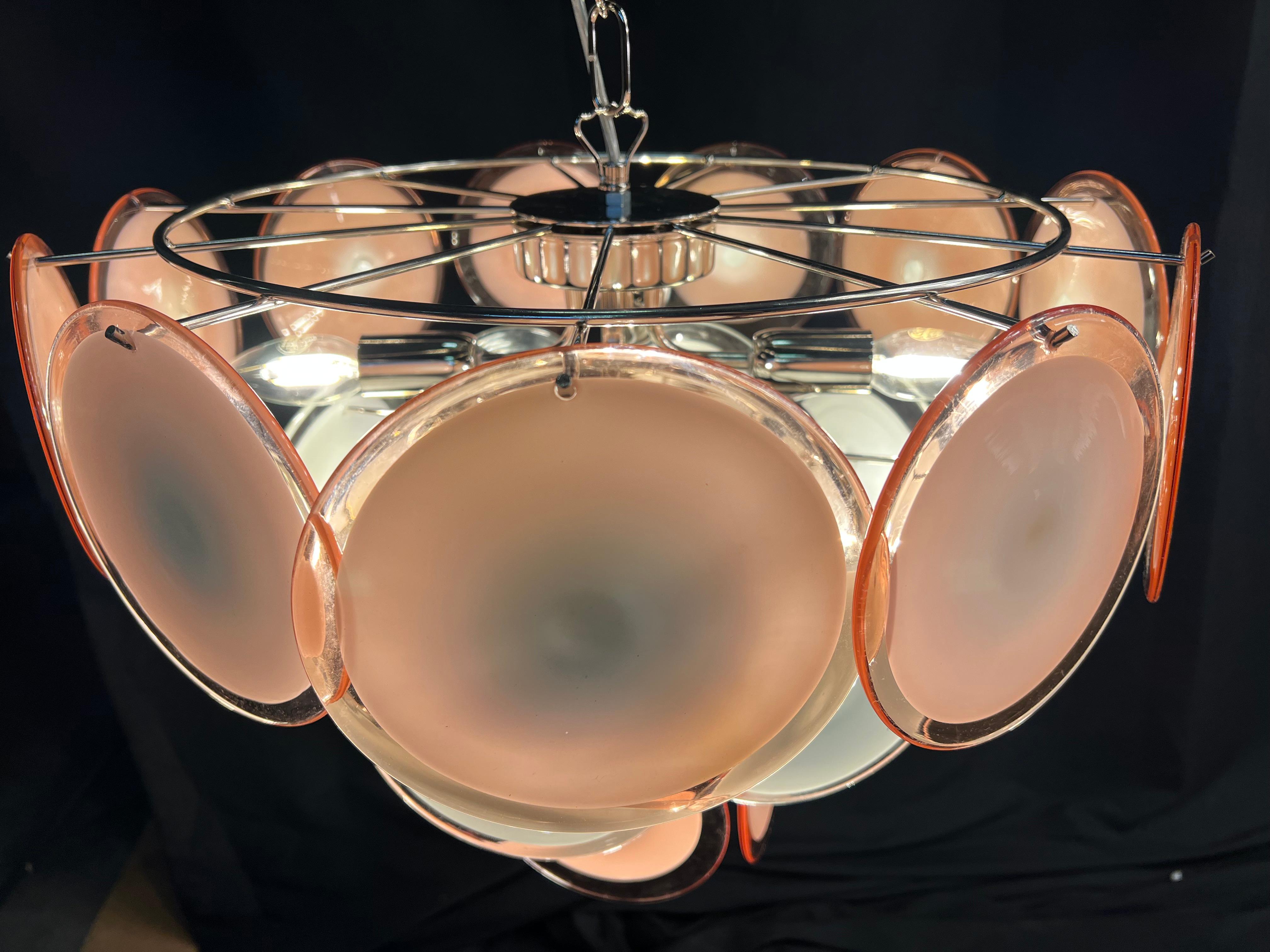Set of four Disc Murano Chandeliers For Sale 2