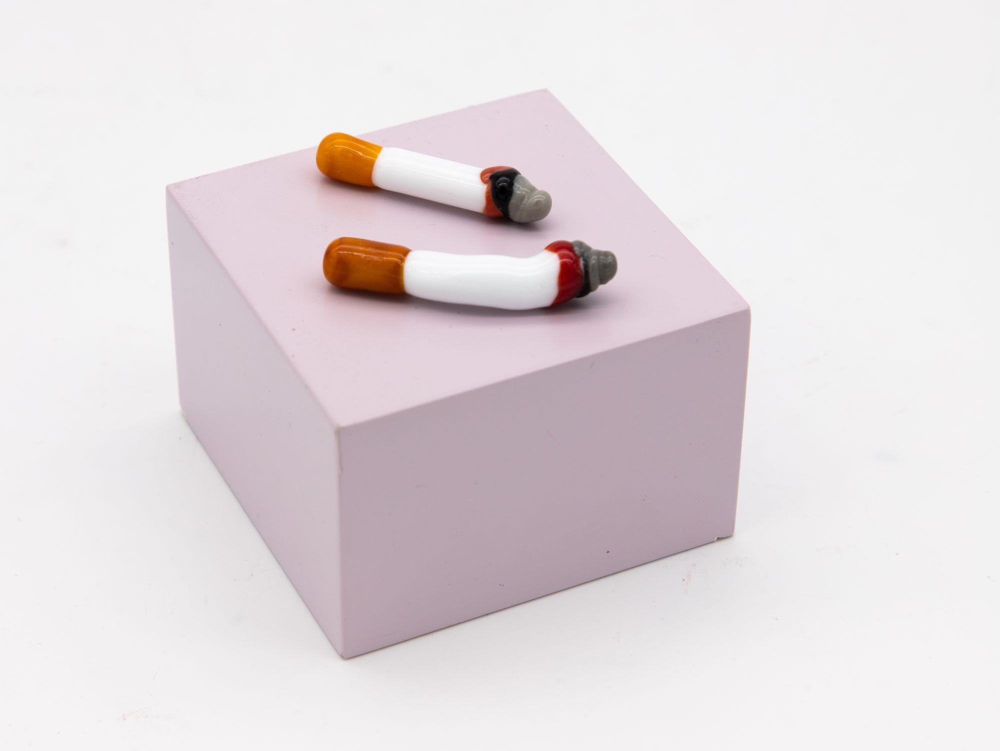Contemporary Set of Four Murano Glass Cigarettes