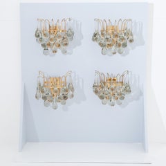 Set of Four Murano Glass Teardrop Wall Sconces, by Palwa, Germany, 1960s
