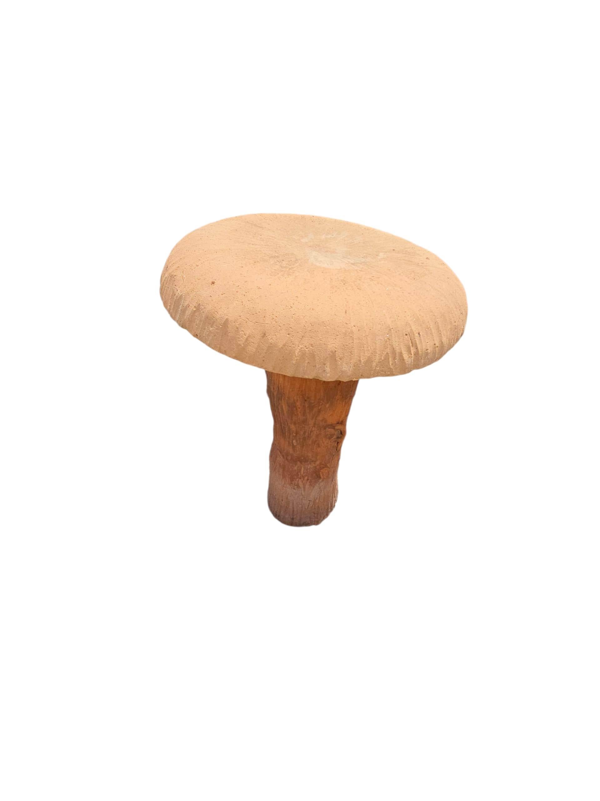 Conjunto de cuatro sillas con forma de seta y mesa en terracota toscana, años 70 en venta 1