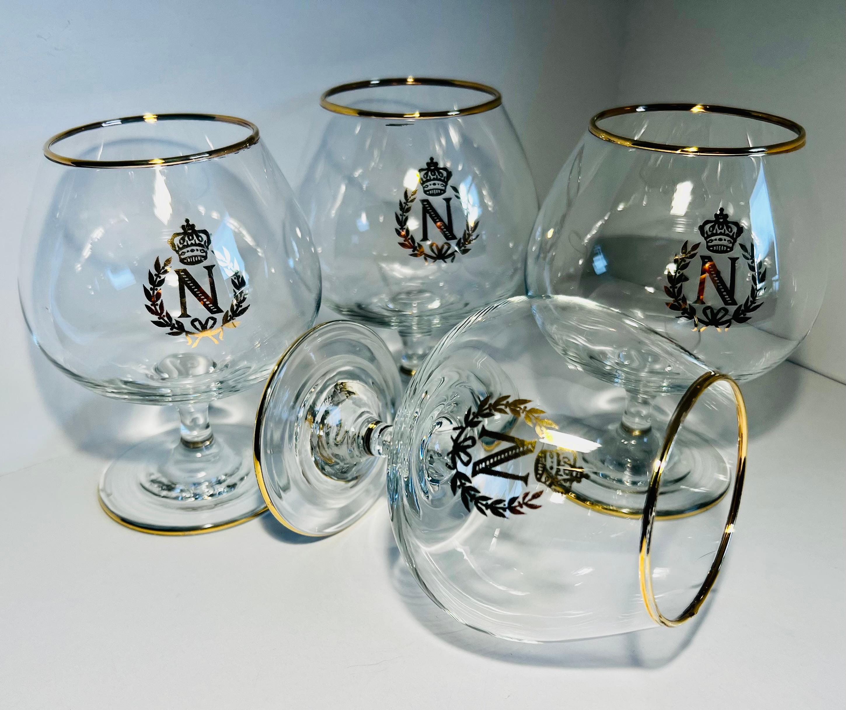 Juego de cuatro copas Napoleón para Brandy o Coñac Francés en venta