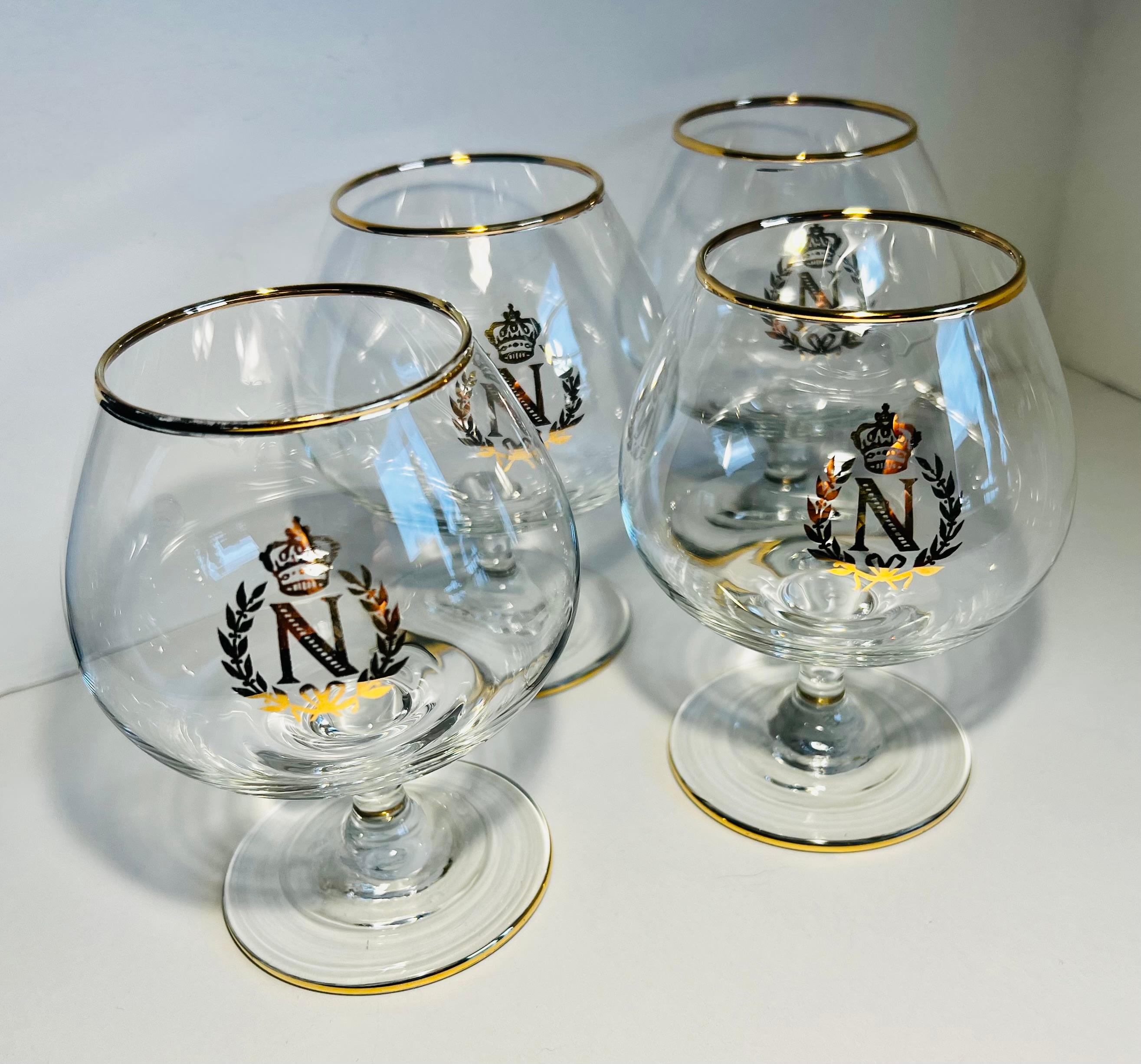 Juego de cuatro copas Napoleón para Brandy o Coñac Vidrio en venta
