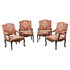 Set of four Napoleon III salon armchairs