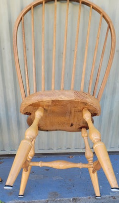 Set of Four Natural Bowback Windsor Chairs