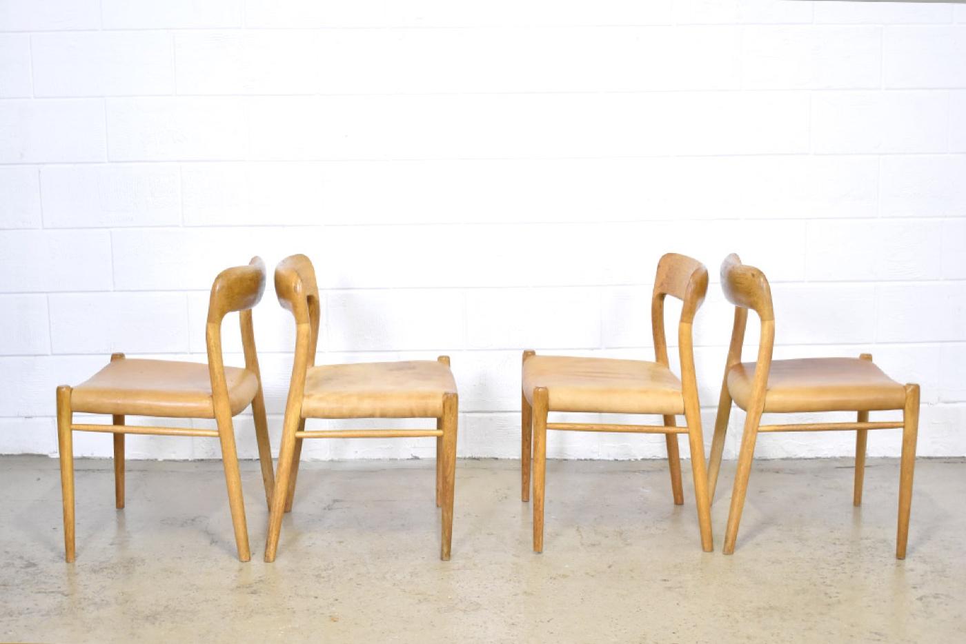 20th Century Set of Four Neils Otto Møller 'Model 75' Chairs For Sale
