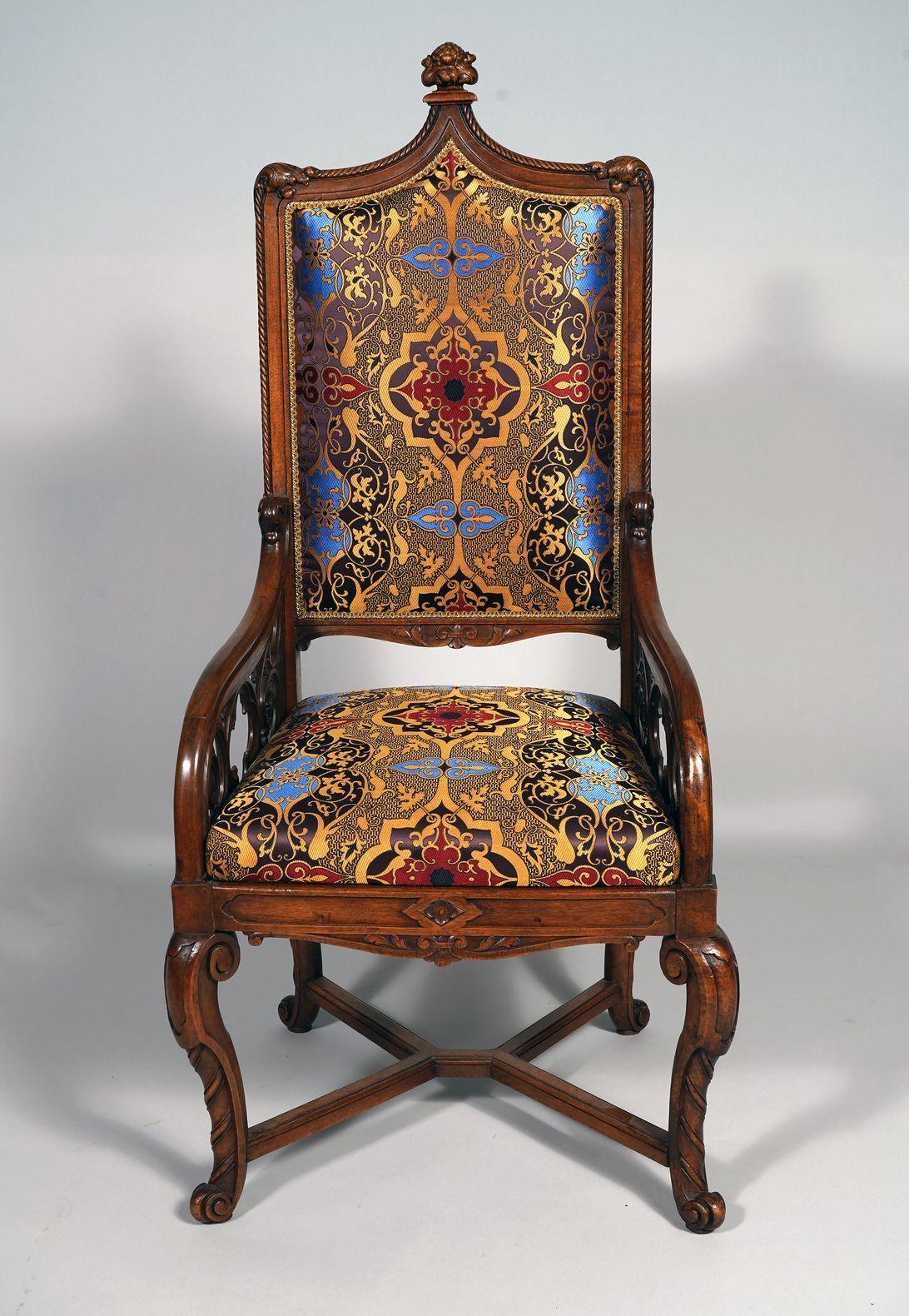 Satz von vier neogotischen Sesseln, Frankreich, um 1860 (Französisch) im Angebot