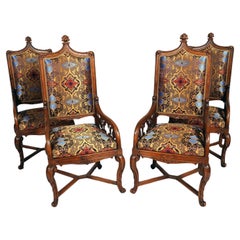 Set di quattro poltrone neogotiche, Francia, CIRCA 1860