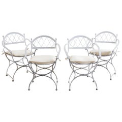 Set of Four Neoclassical Cast Iron Garden Chairs