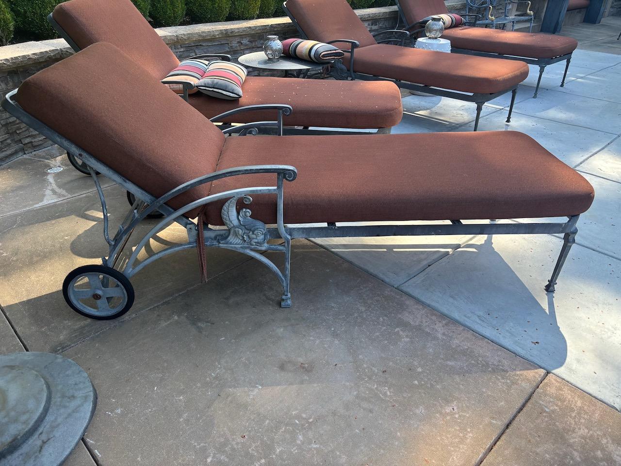 Neoclassical Set of Four NeoClassical Chaise Longues by Molla Foundry For Sale